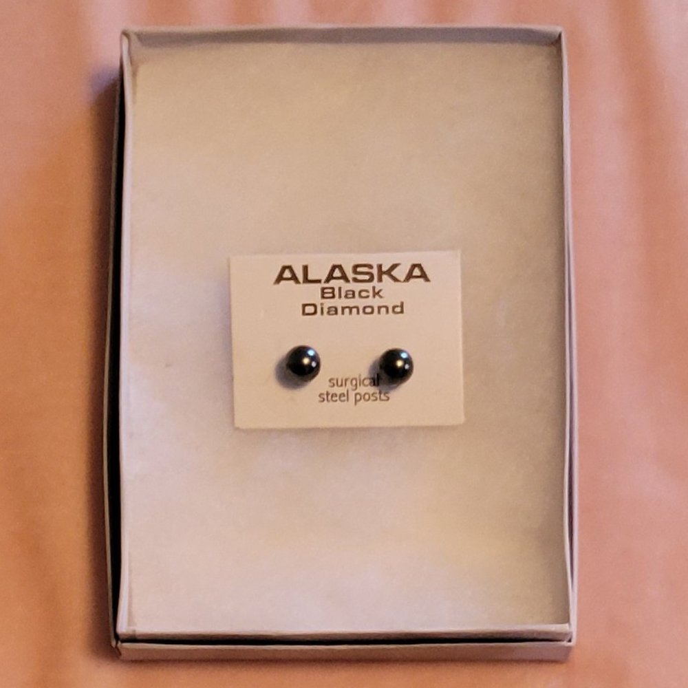 ❣️HP❣️ Alaska black Diamond surgical steel posts - never worn - Picture 3 of 3